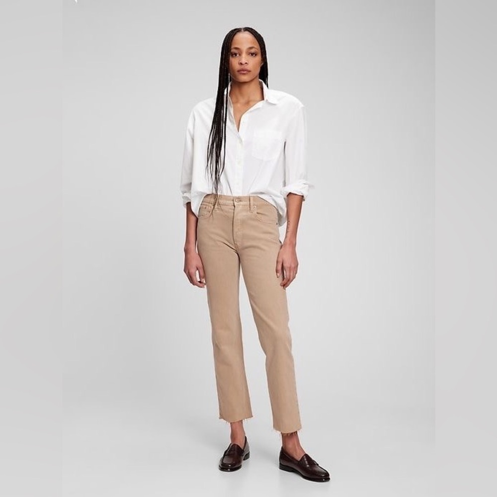 GAP cheeky straight high rise jeans tan 27 / 4